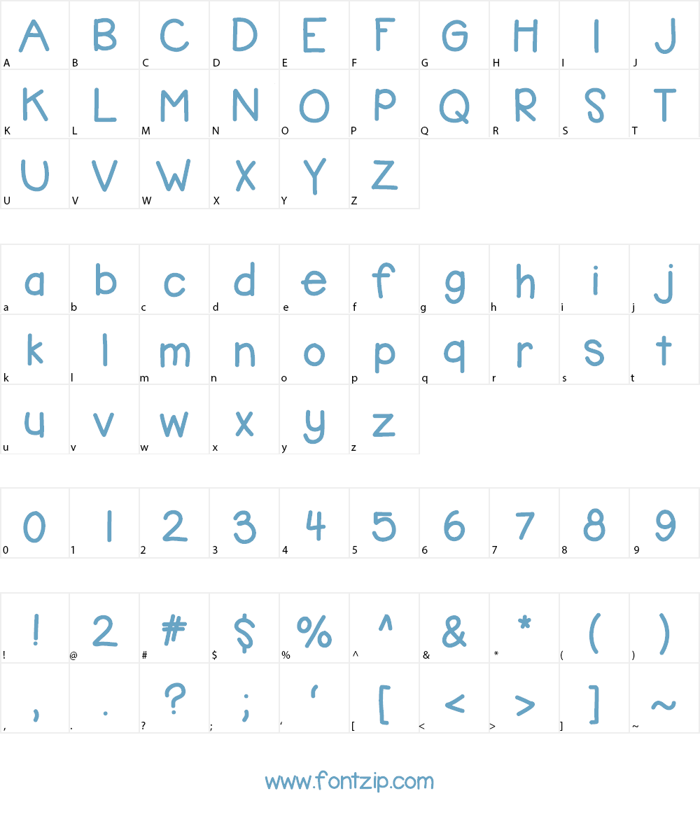 KBbubblegum Font Character