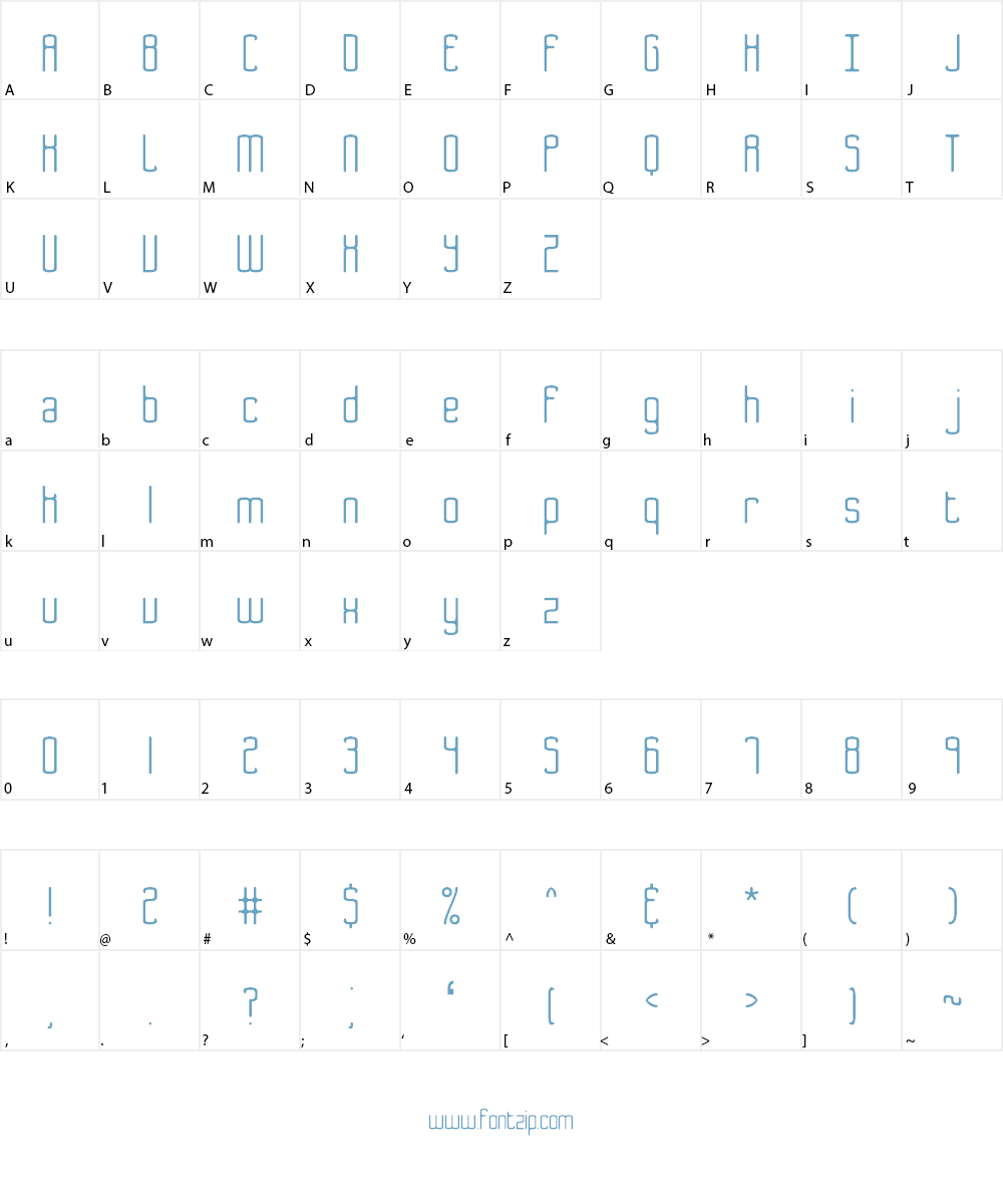 Bend 2 Squares BRK Font Character