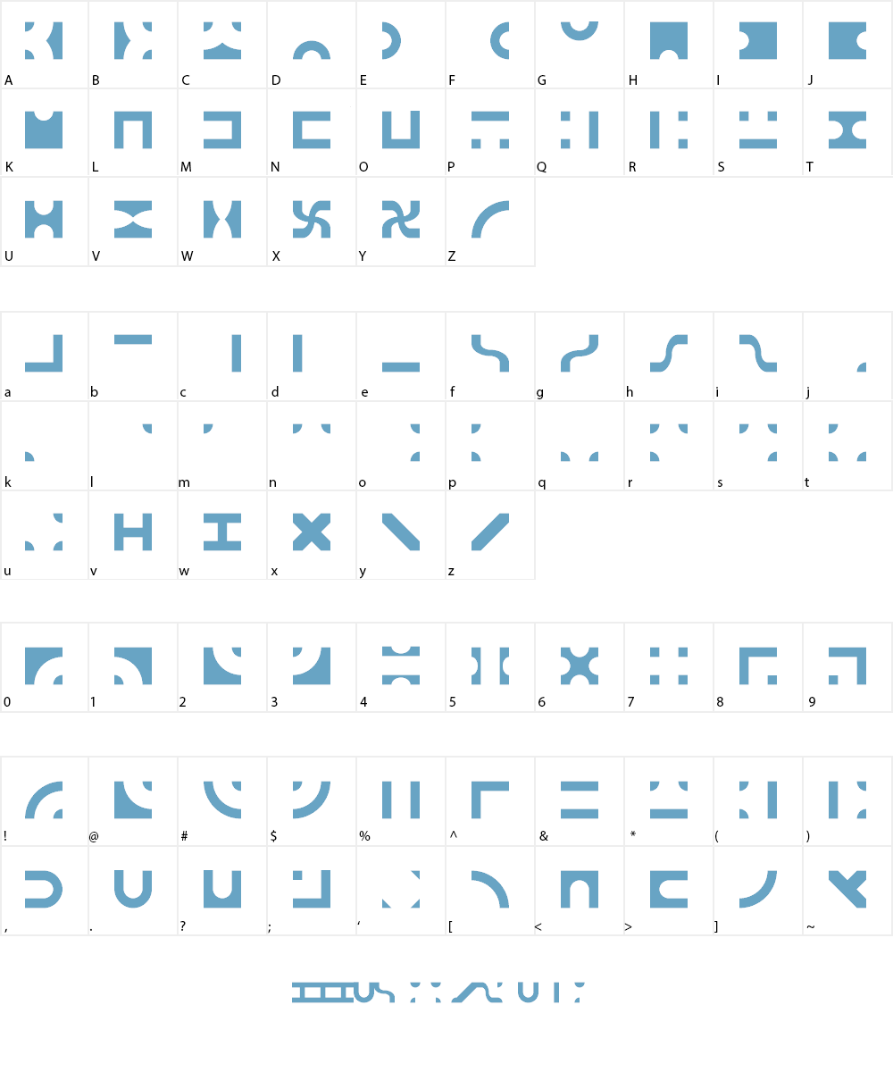 Bit Blocks TTF (BRK) Font Character