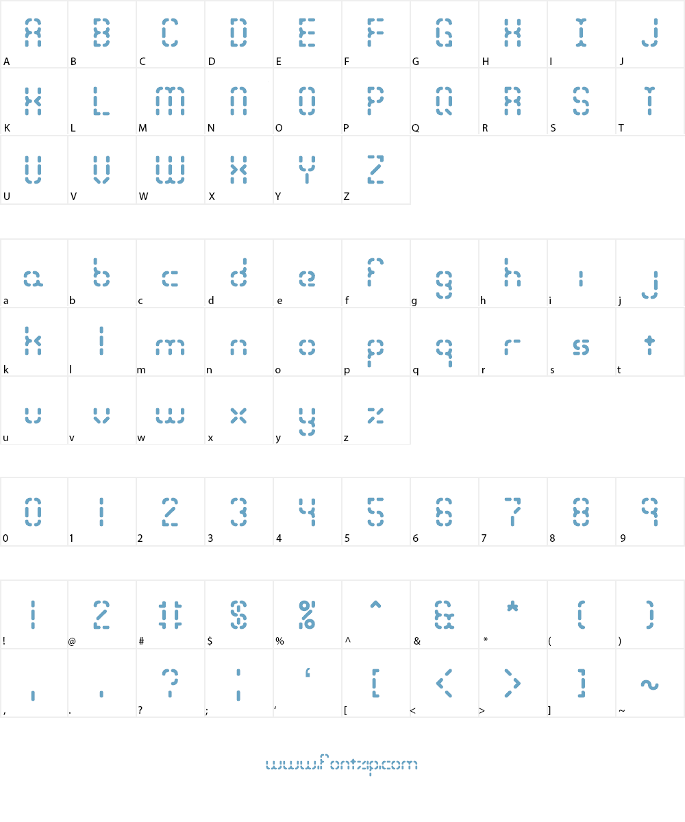 Bleak Segments (BRK) Font Character