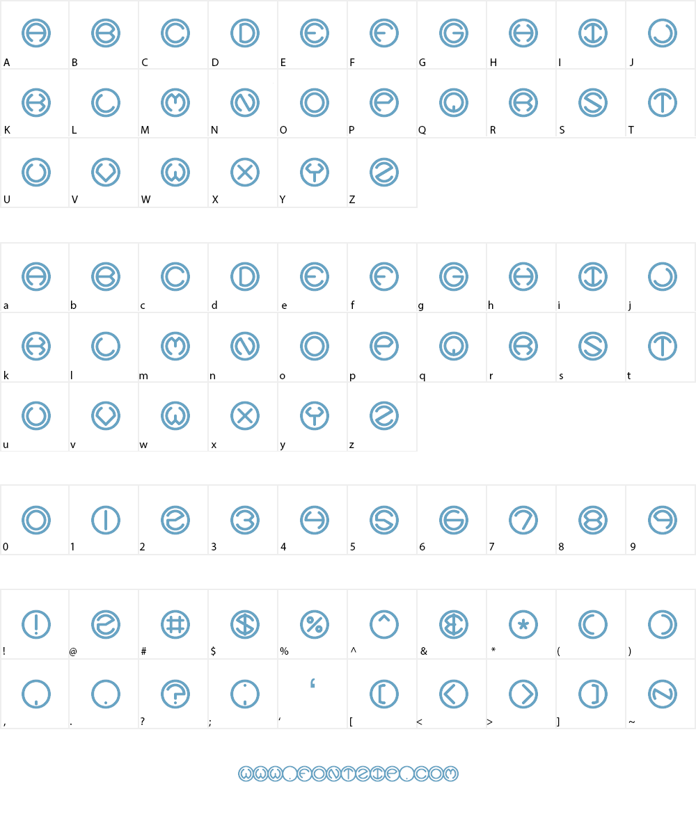 Spheroids (BRK) Font Character