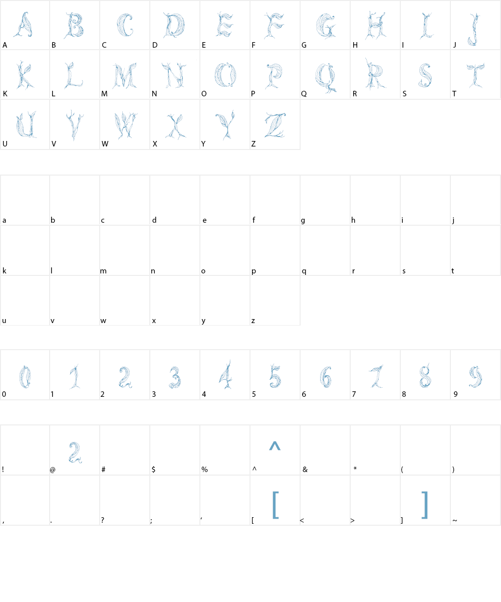 CF Tree of Life Font Character