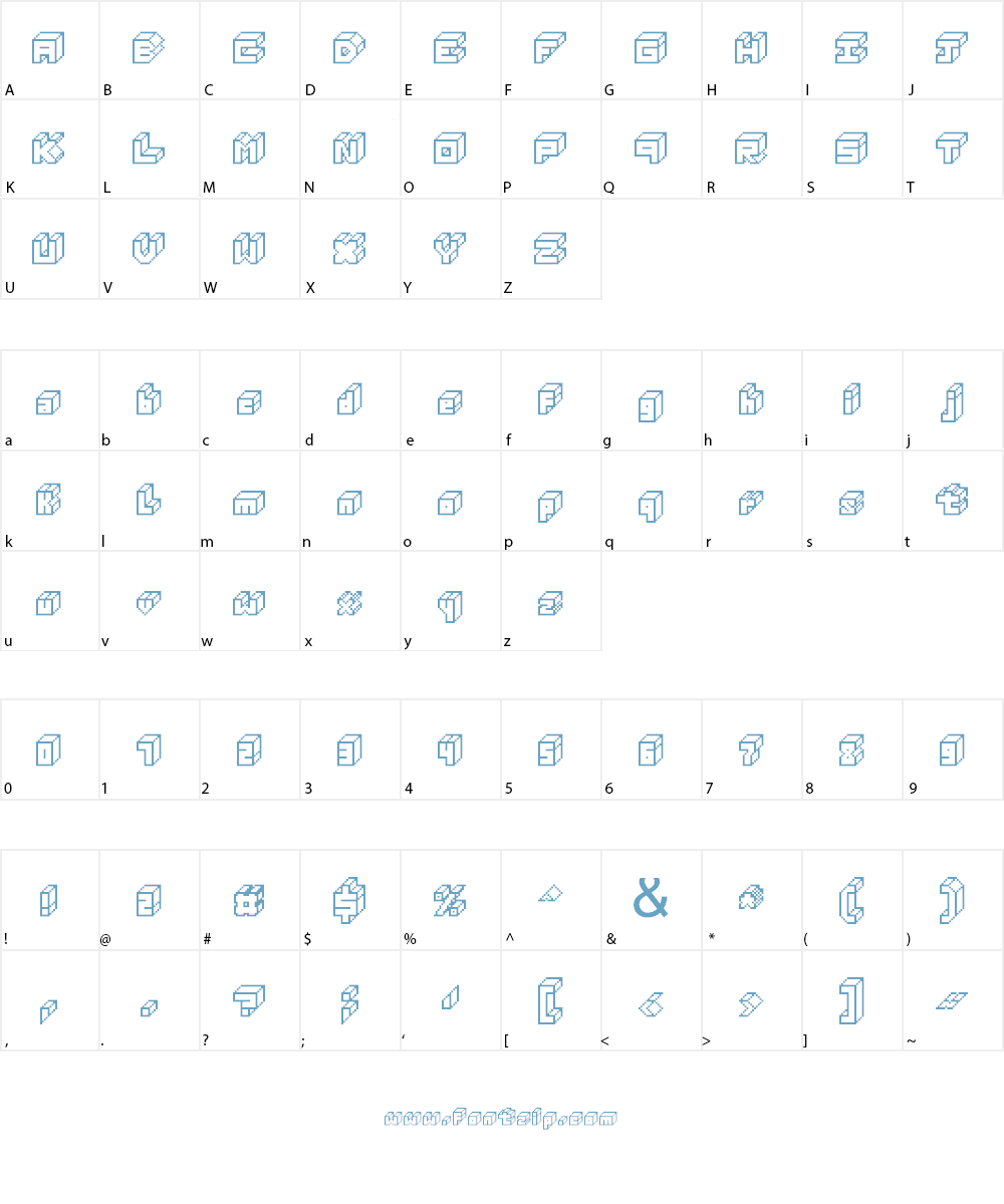 3D Thirteen Pixel Fonts Font Character