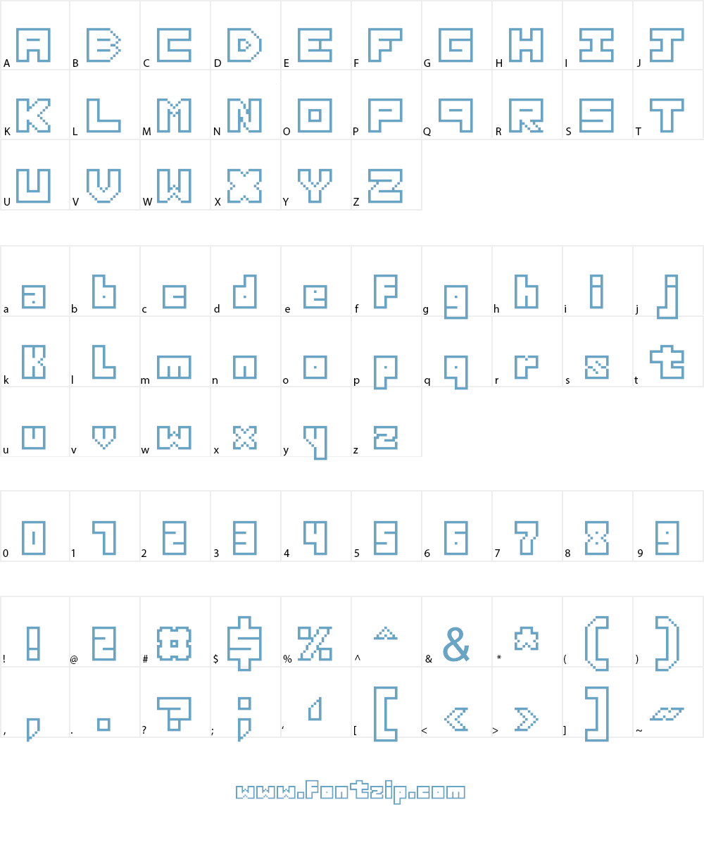Thirteen Pixel Fonts Font Character