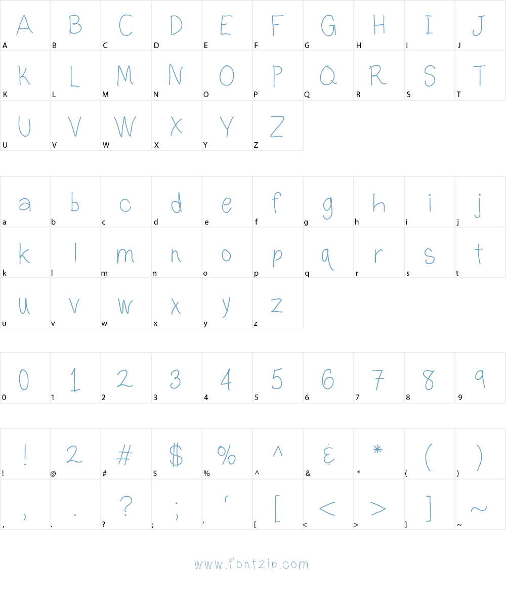 SKBeautifulThings Font Character