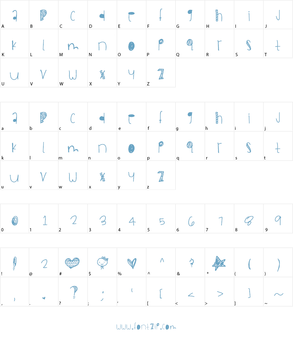 SpizikeHand Font Character