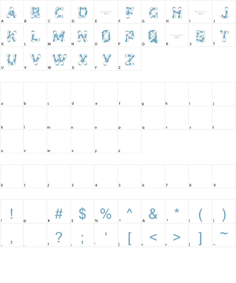 CF Bolt and Nuts Font Character