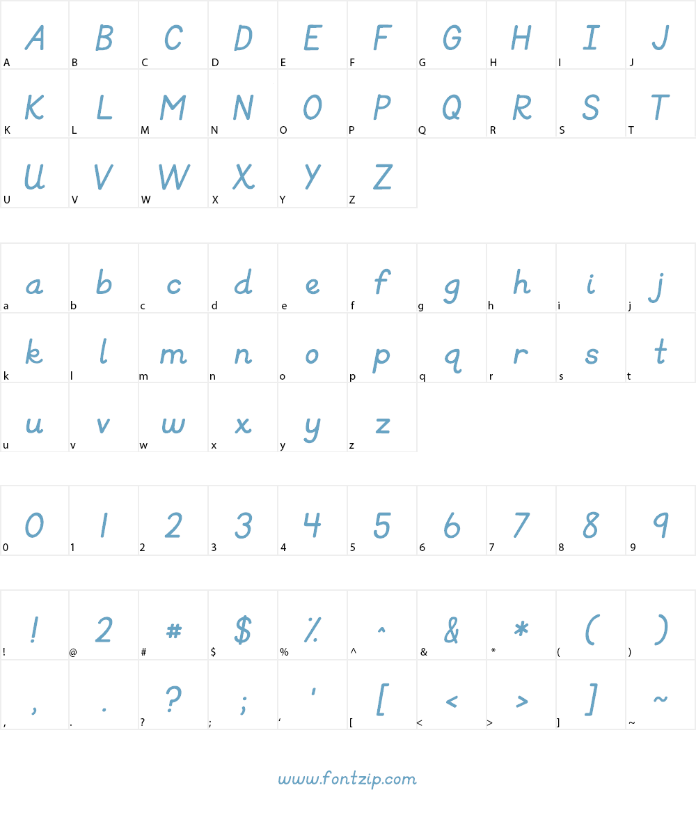 KG Primary Italics Font Character