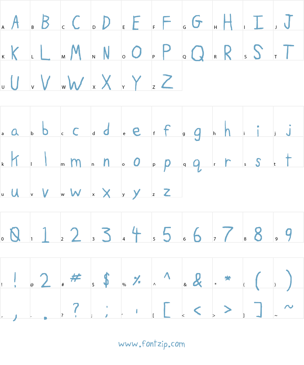 Ruji's Handwriting Font Font Character