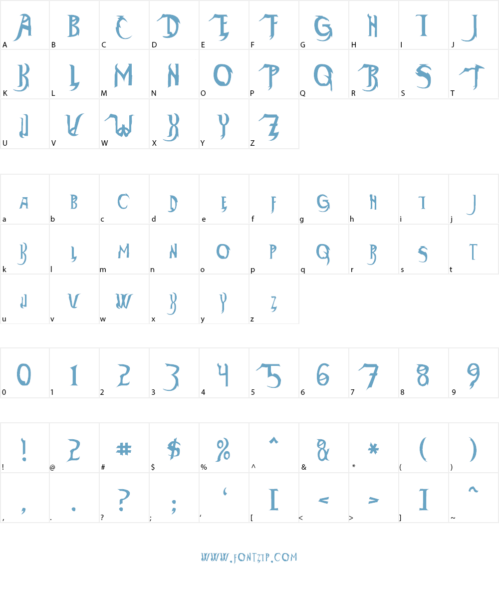 Thundara Font Character