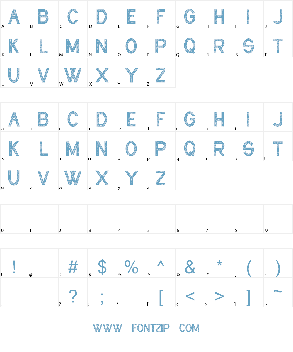 CF Industrial Fabrics Font Character