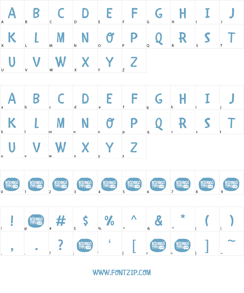 CHILDREN-ONE Font Character