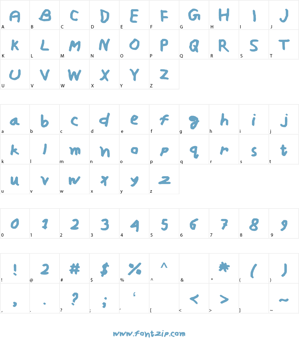 ziaHW Font Character