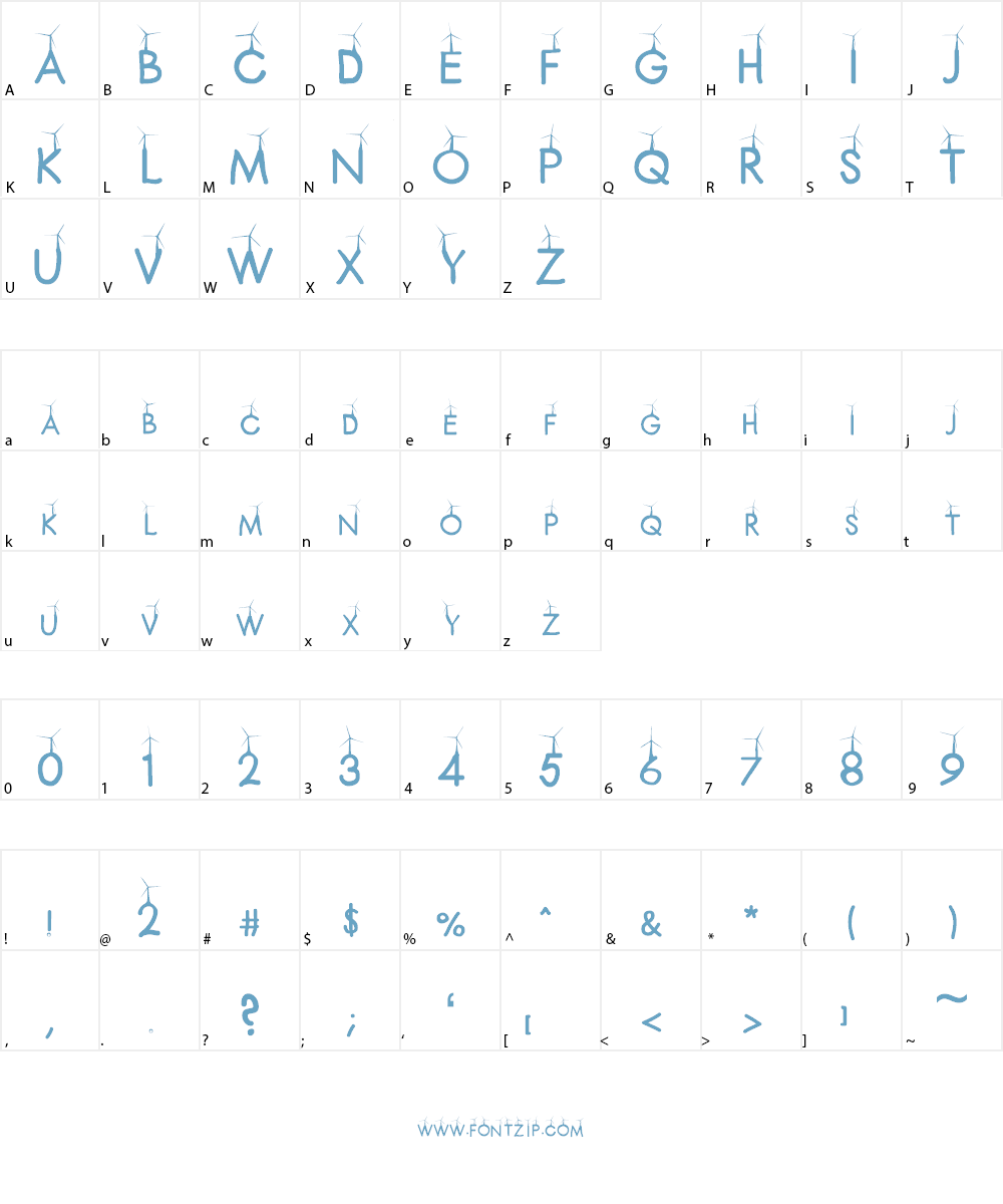CATCH THE WIND Font Character