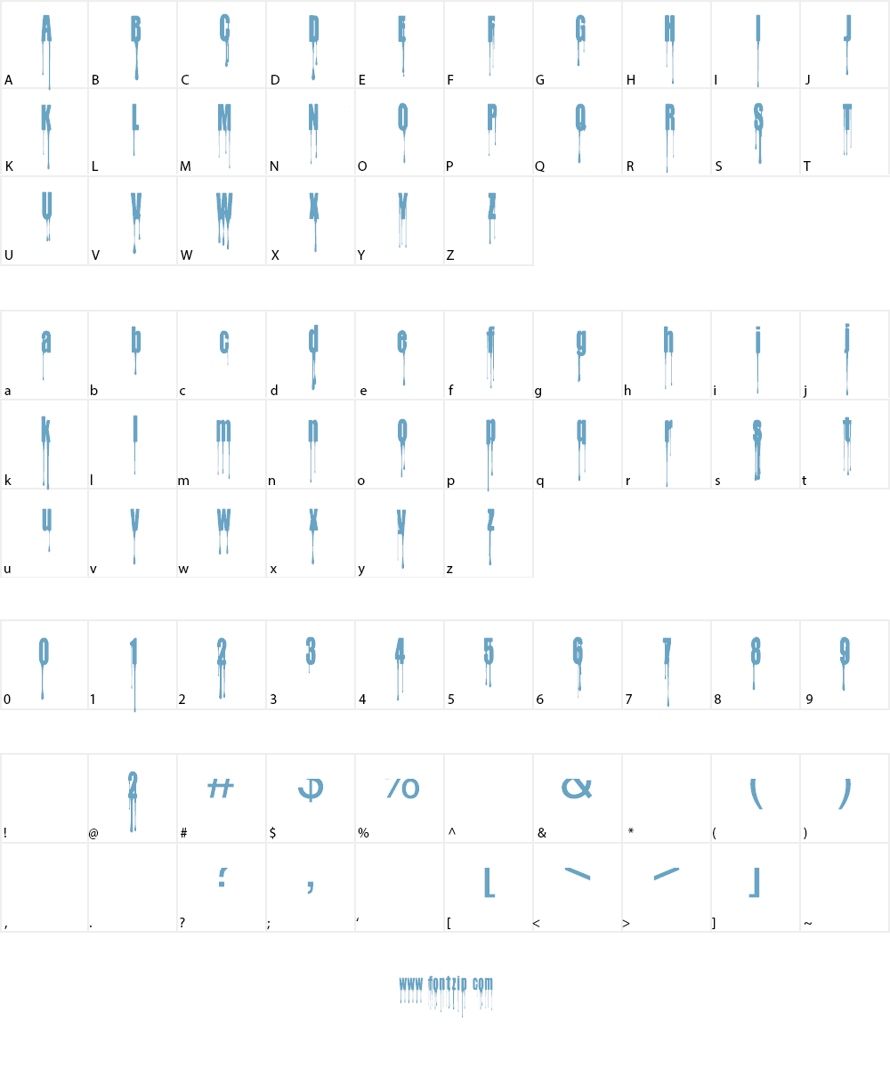 CF My Bloody Valentine Font Character