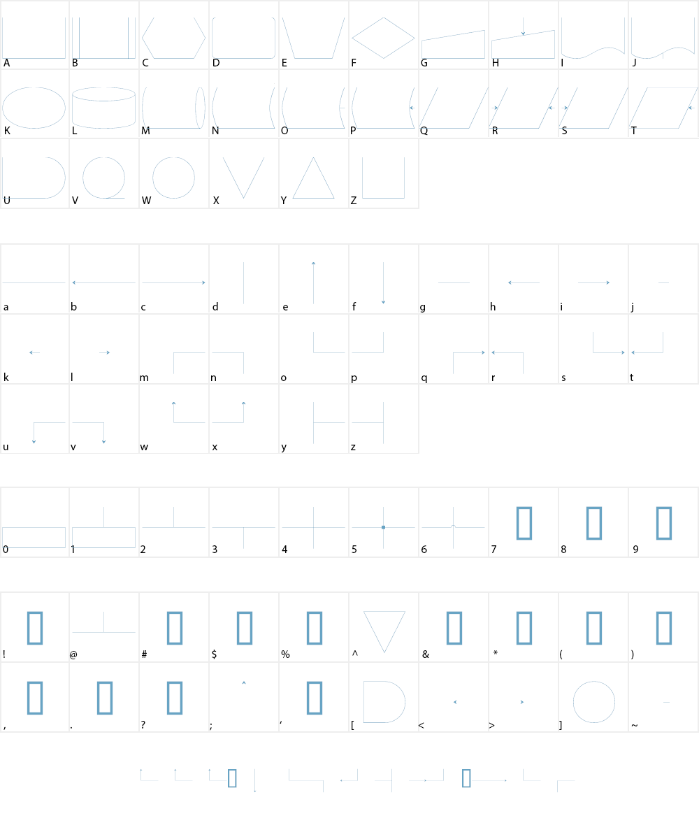 Flowchart Font Character