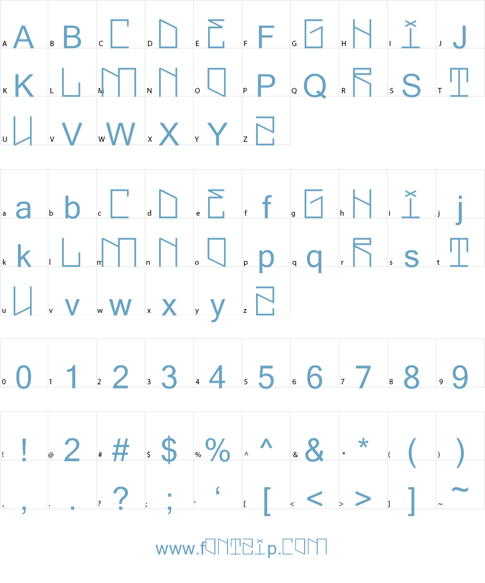 Lightning Cruz Font Character