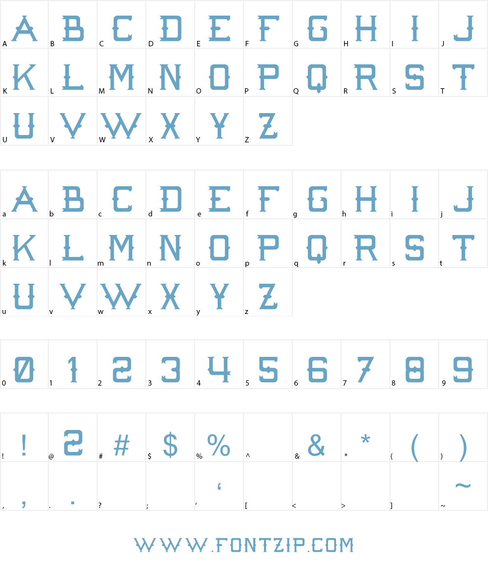 Strike 'Em Out Font Character