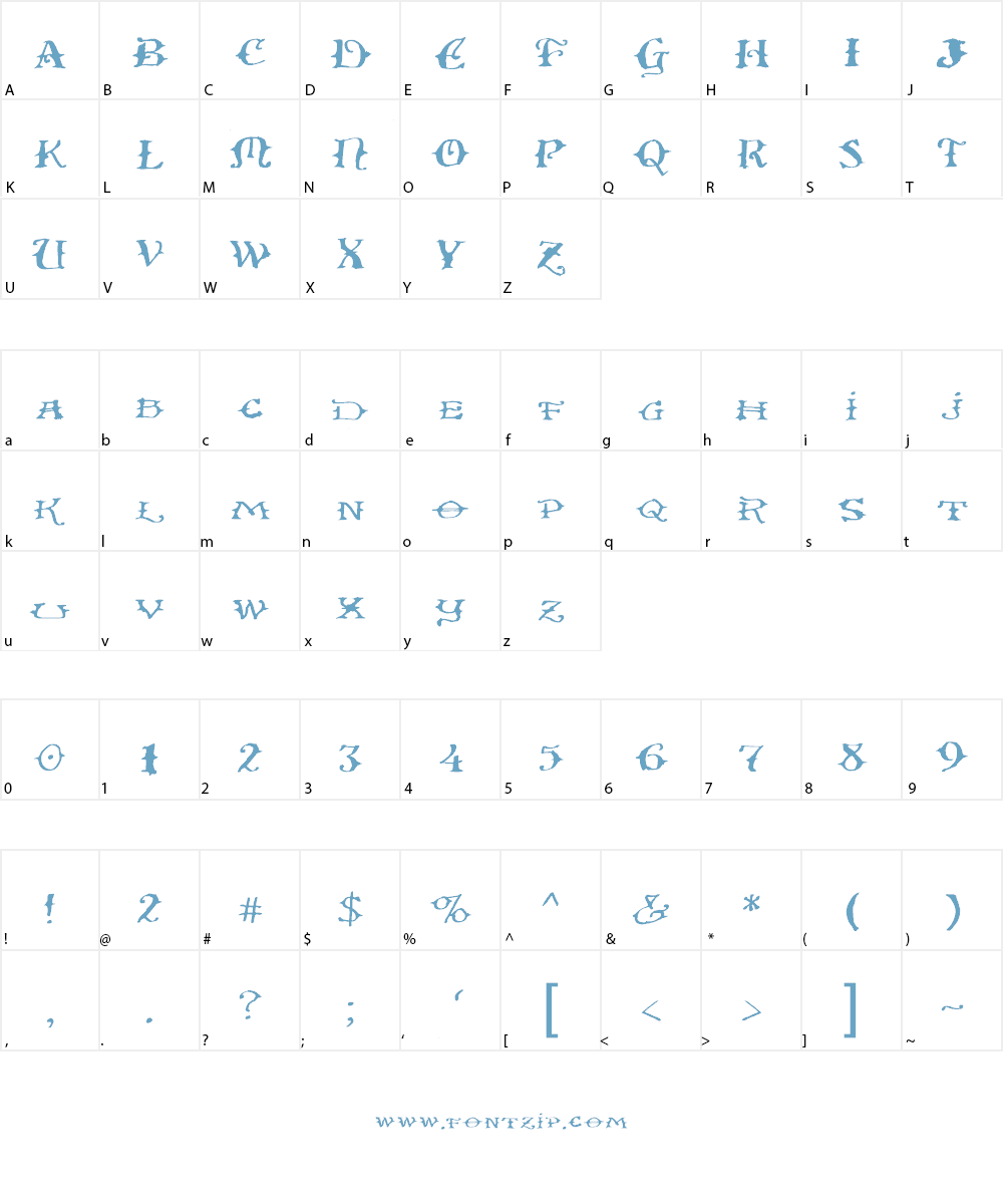 Ol' Wes' Rustik Font Character
