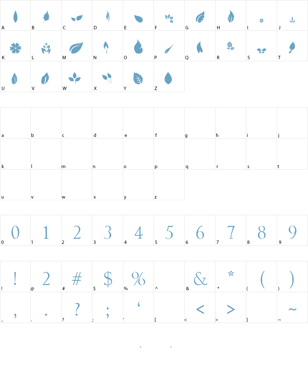 Leafs Font Character
