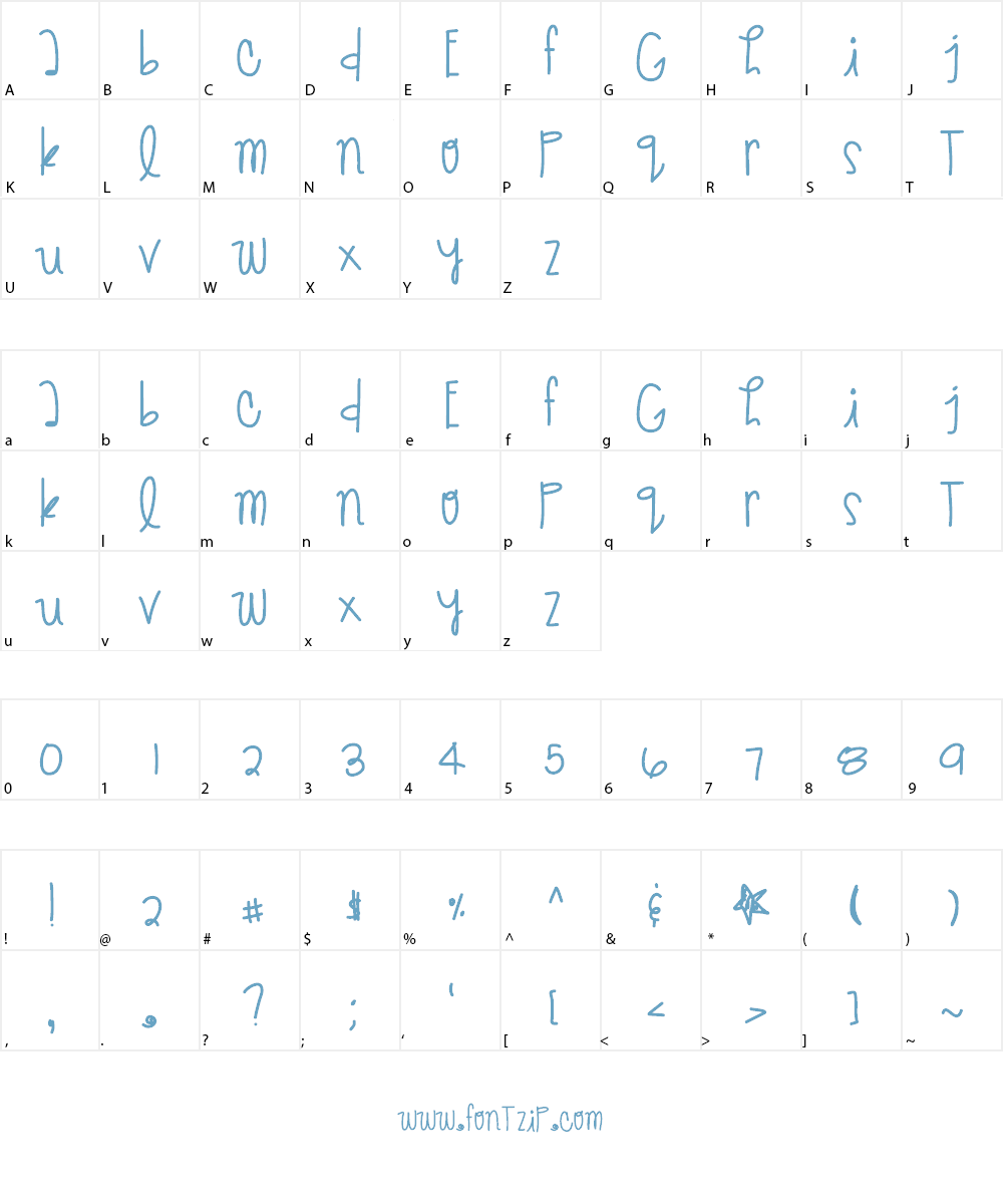 GiveMeBackTheNights Font Character