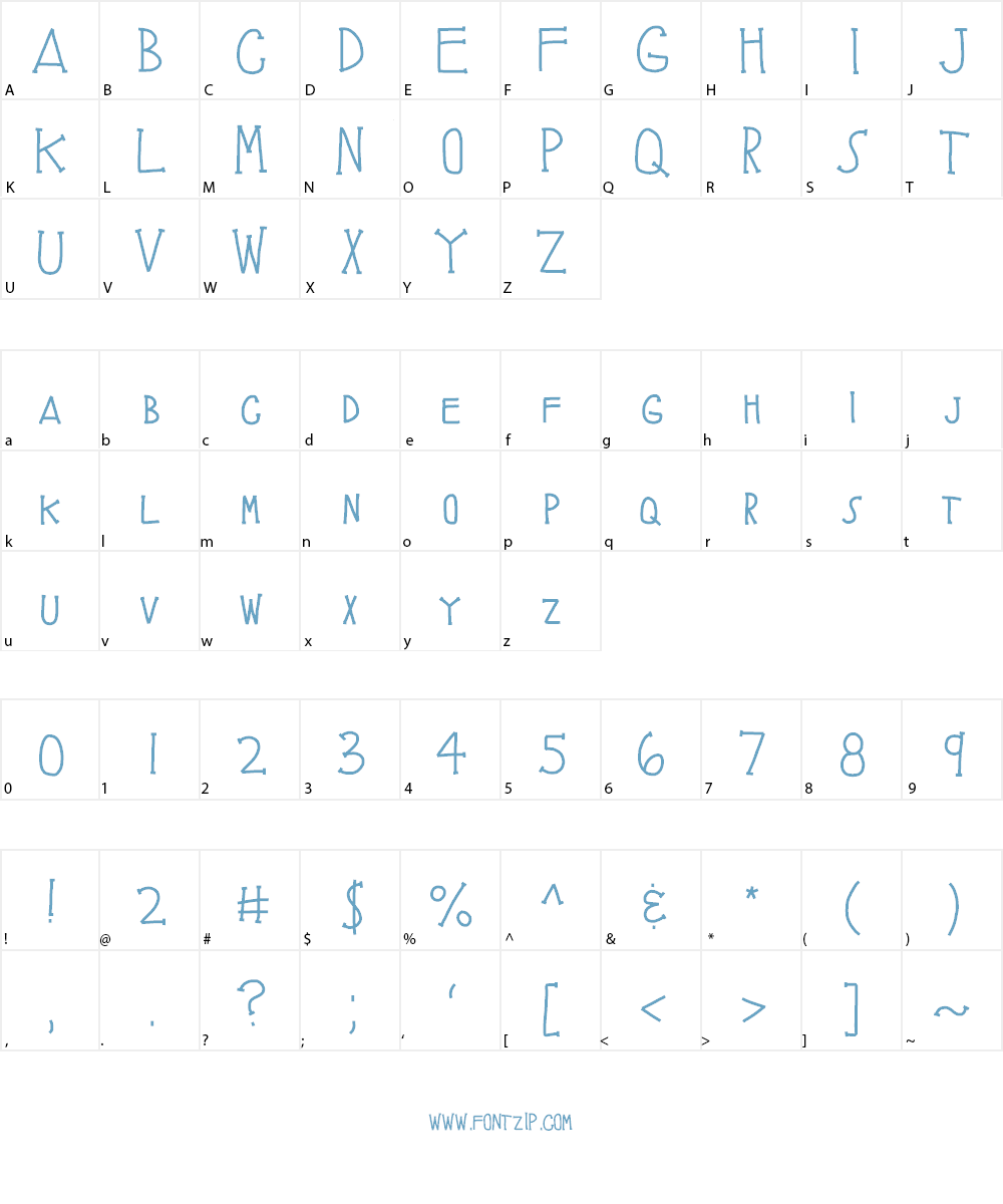 KBBrainySkeleton Font Character