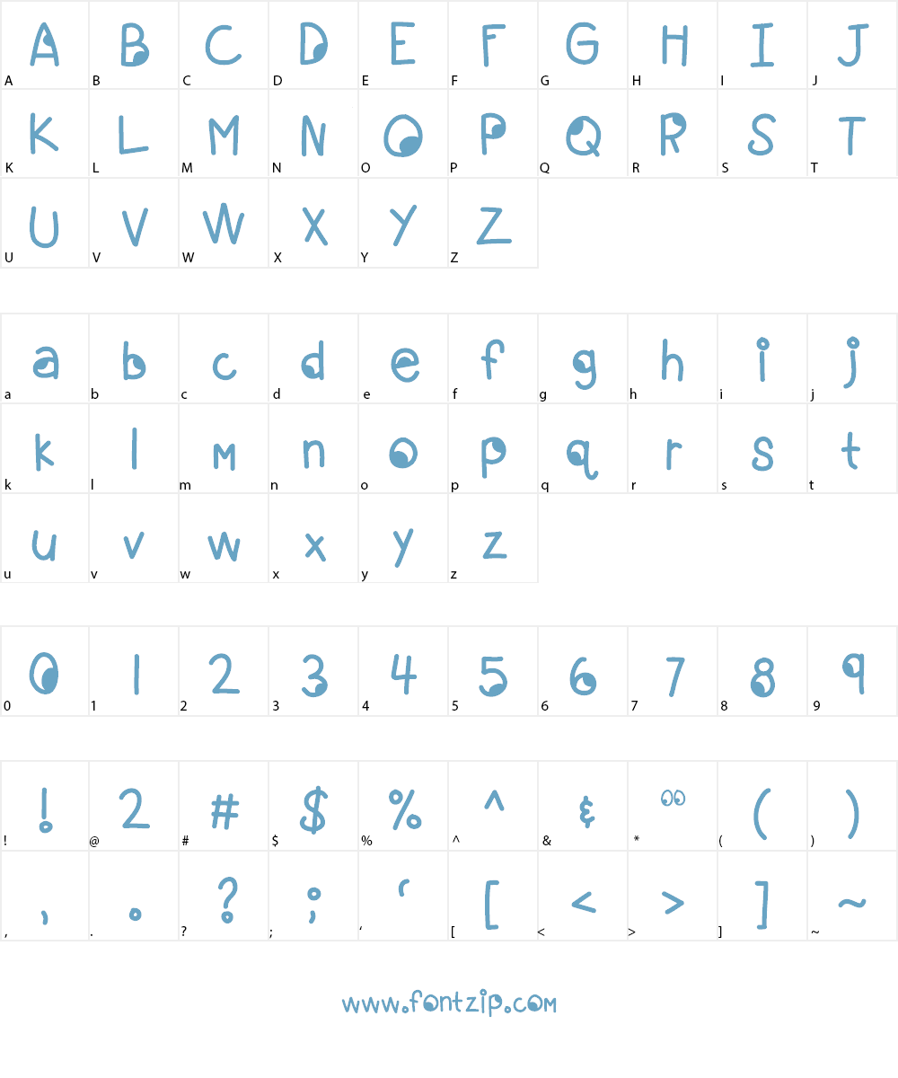 KBGoogleyEyes Font Character