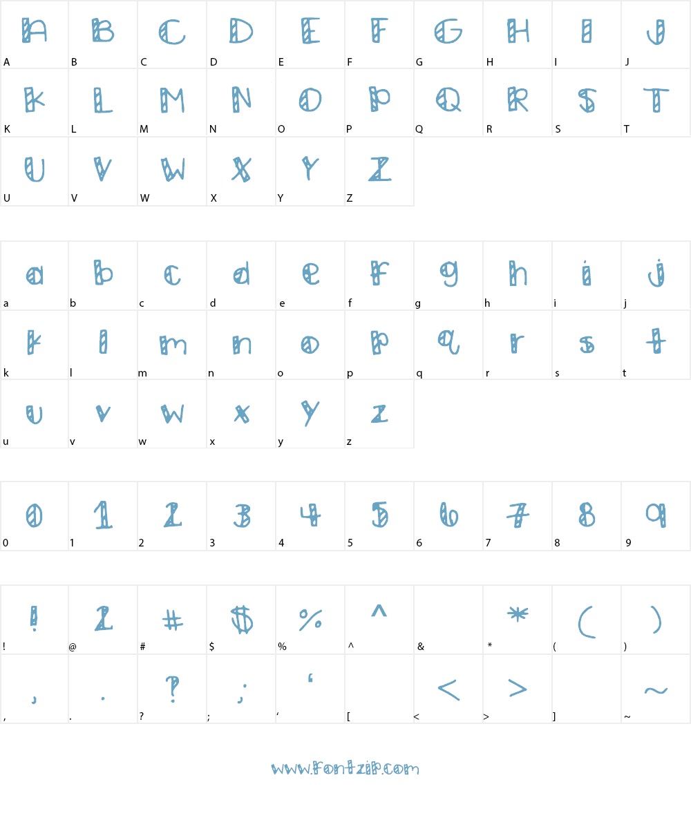 Stripes Font Character