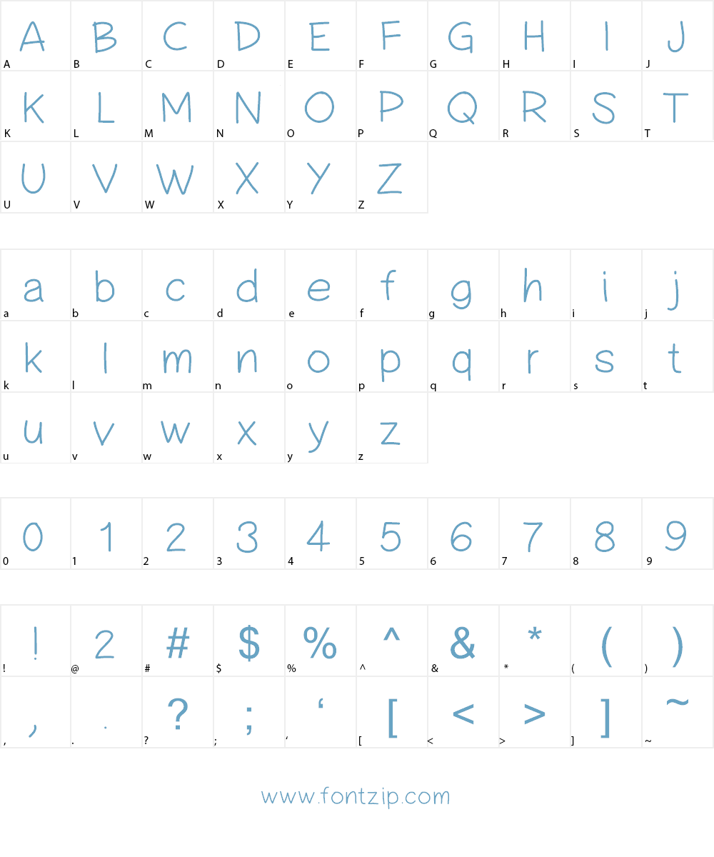 PWSimpleHandwriting Font Character