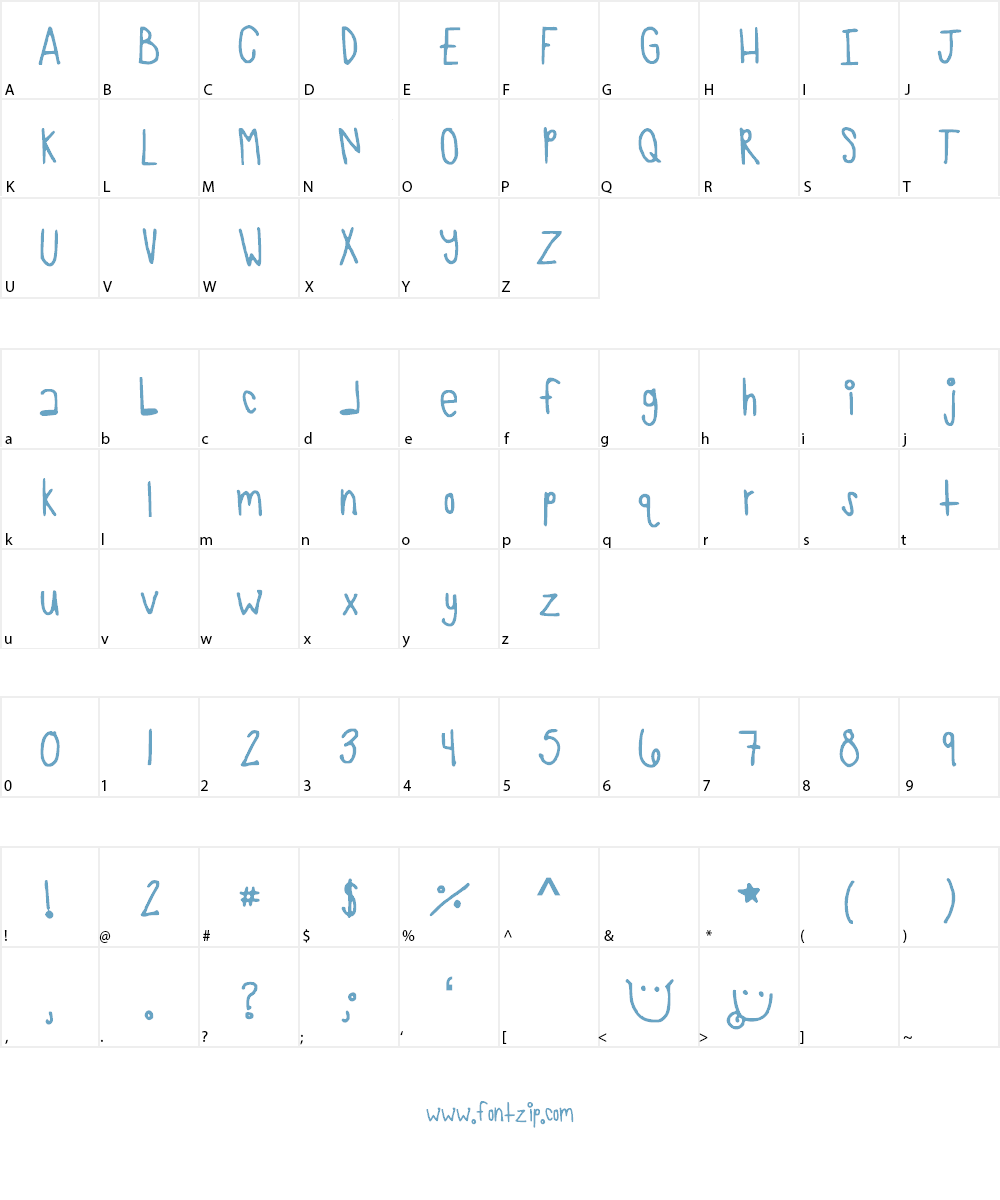 TooCrowded Font Character