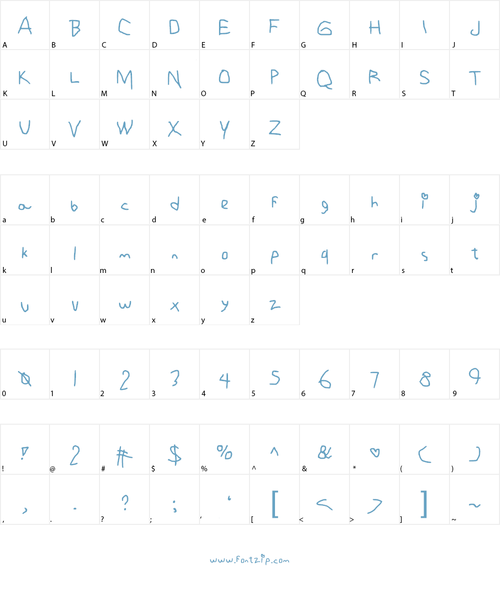 justgirlytext Font Character