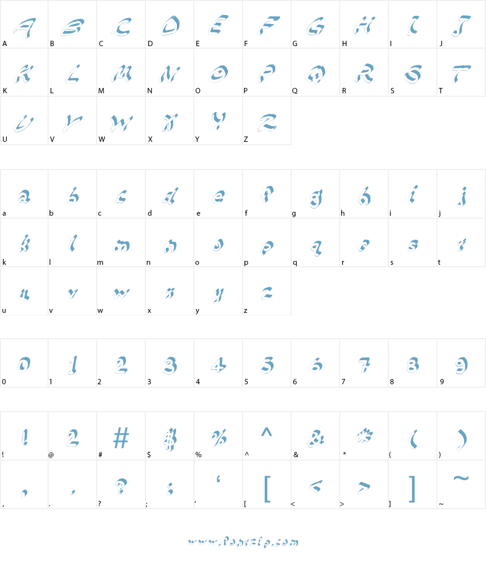 Gennaro_Palmieri_Niagara_3D Font Character