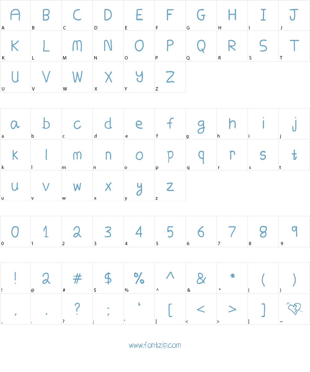 Goodbye My Lover Font Character
