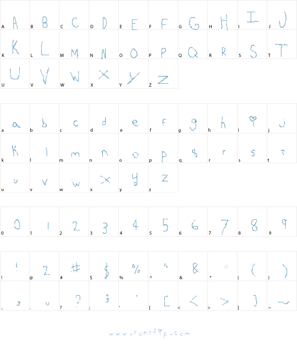 Handwritin Font Character