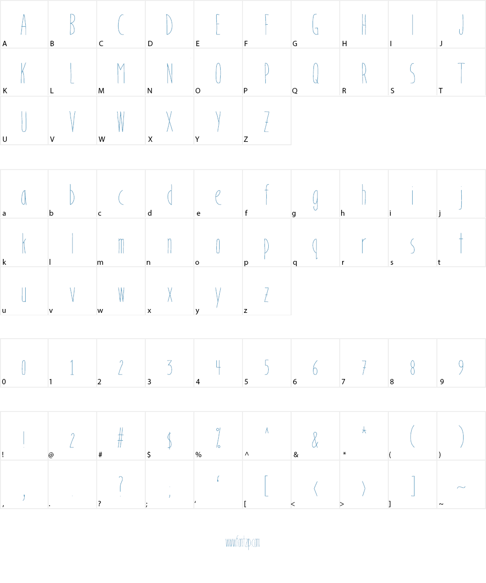 Bookends Font Character