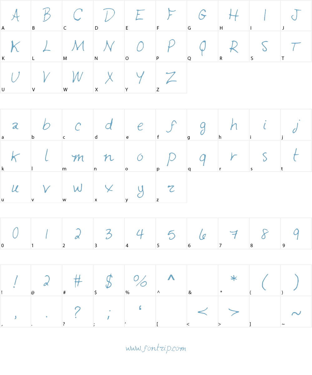 EmberlornaHand Font Character