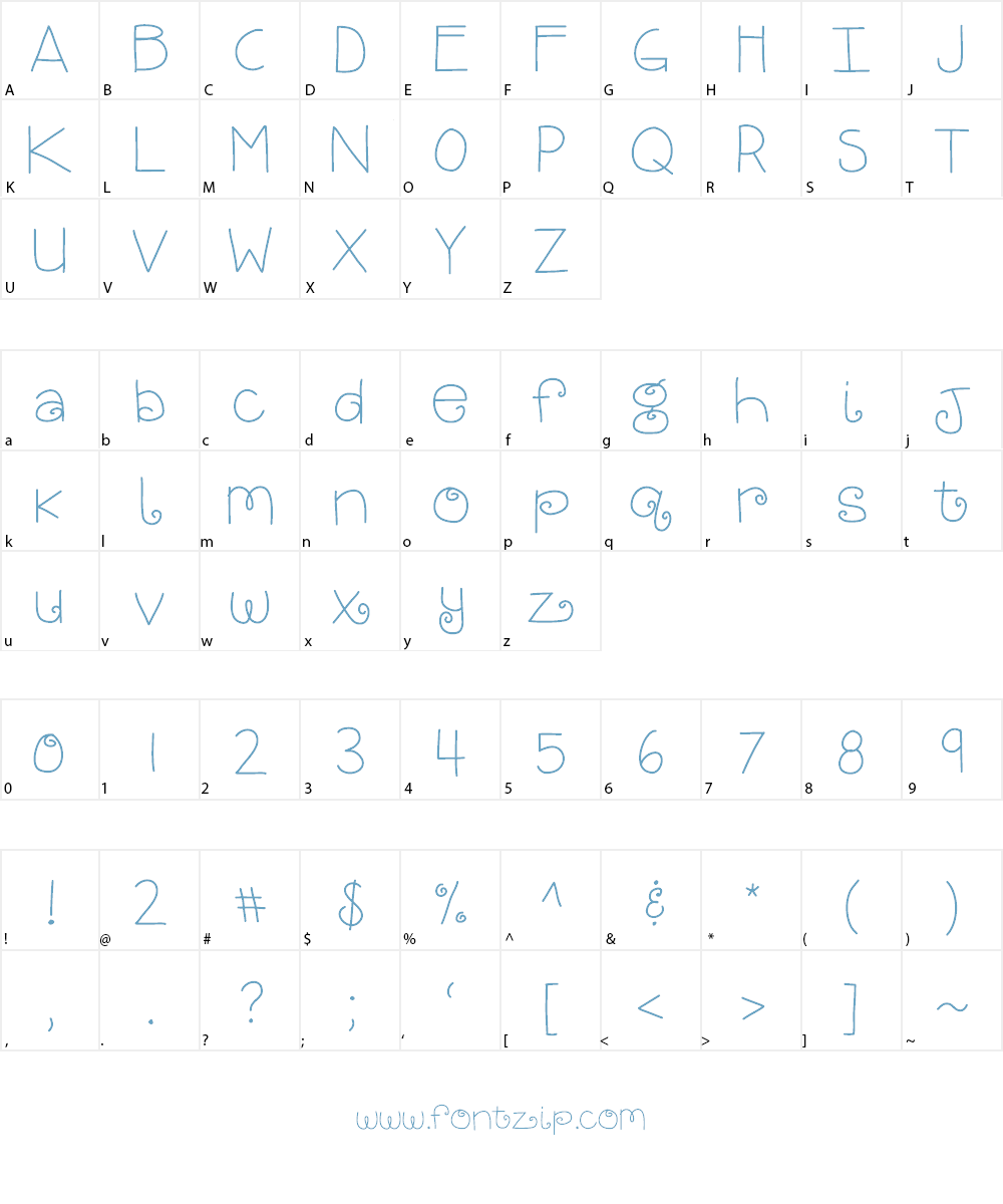 KBBrightandMerry Font Character