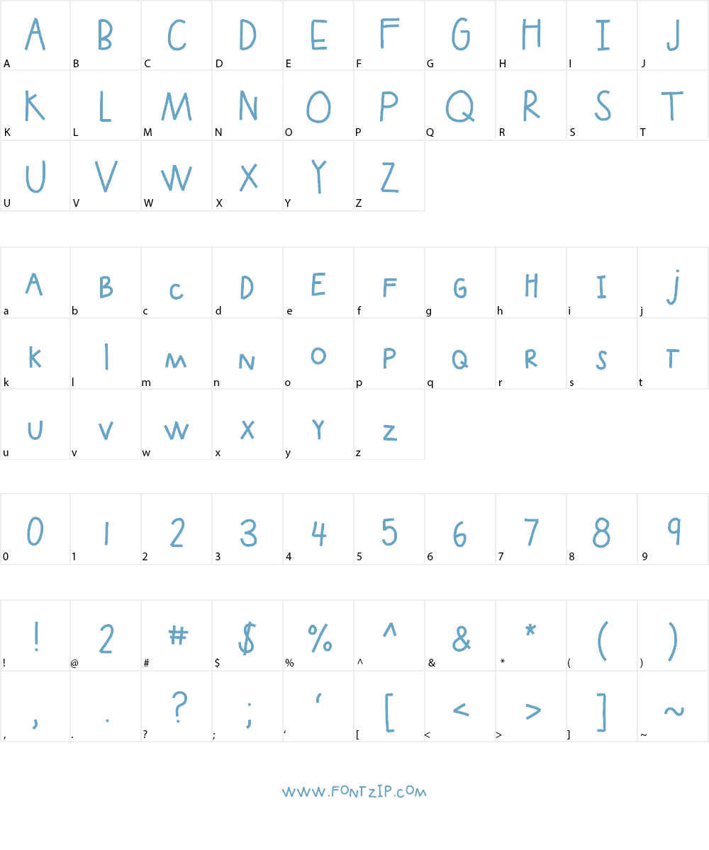 KBUpinSmoke Font Character