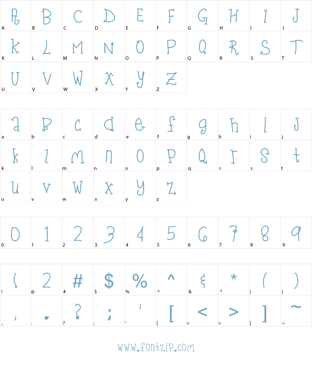 Gloomy Font Character