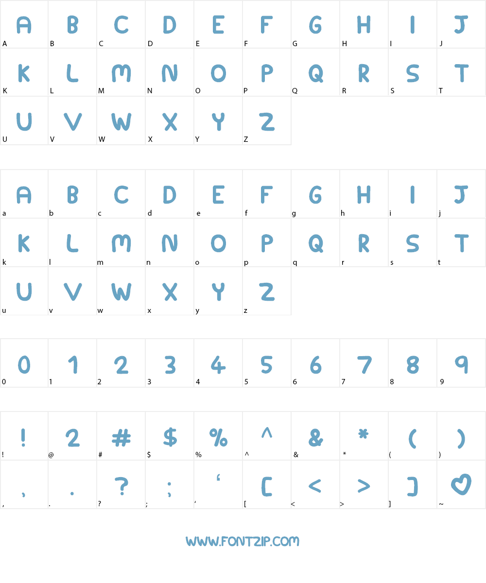 Babylove Font Character