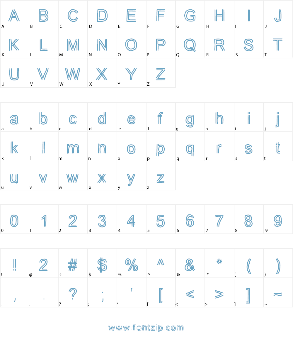 JD Tuline Font Character