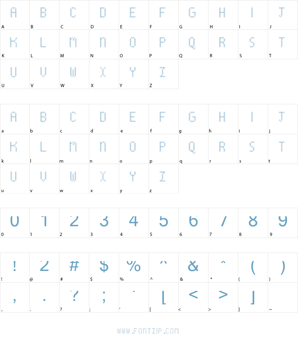 Pixel Filmstrip Font Character