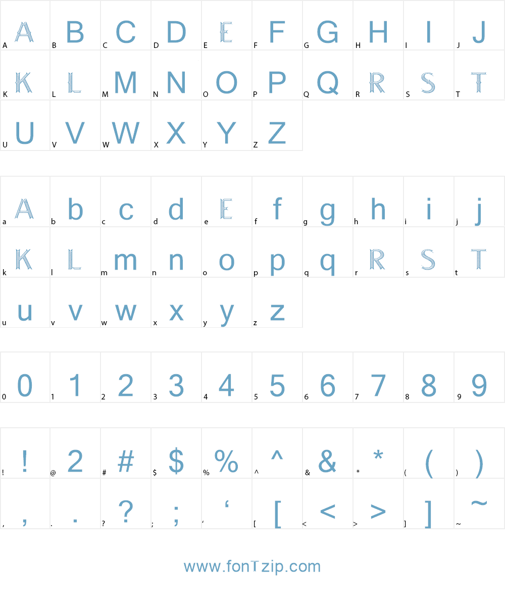 LAKESTERINLINELAYER3DEMO Font Character