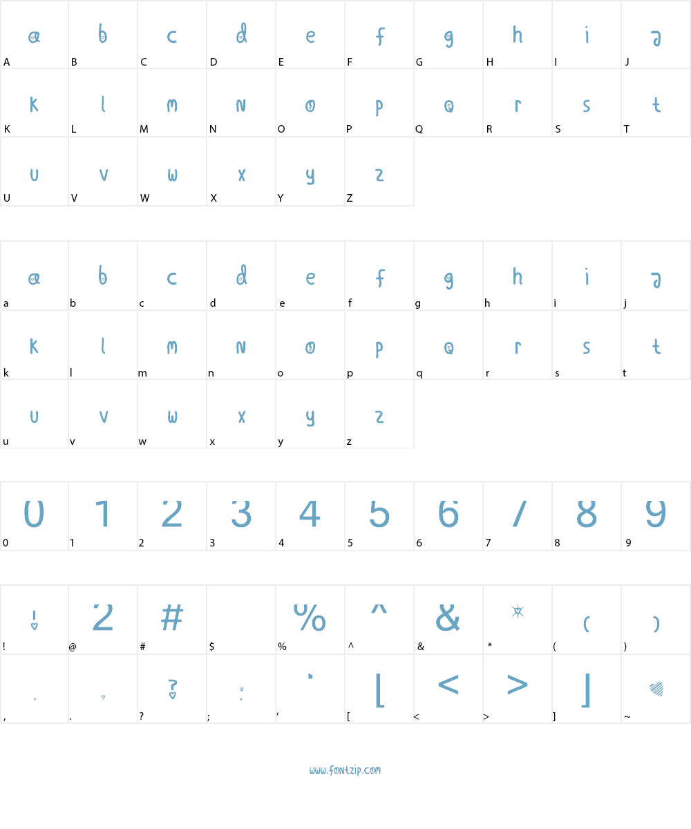 Love Me Tender Font Character