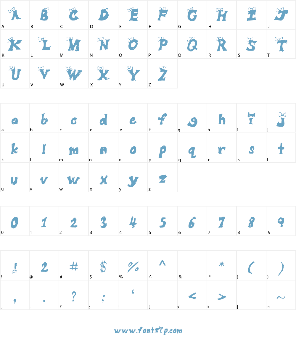 Ribbonbubble Font Character