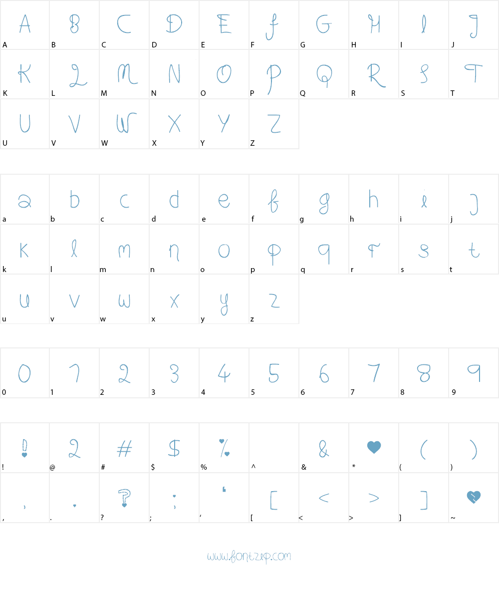Love Me For A Reason Font Character