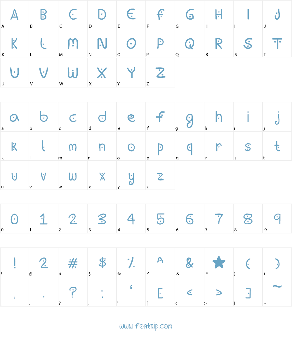 Baby, You're A Star Font Character