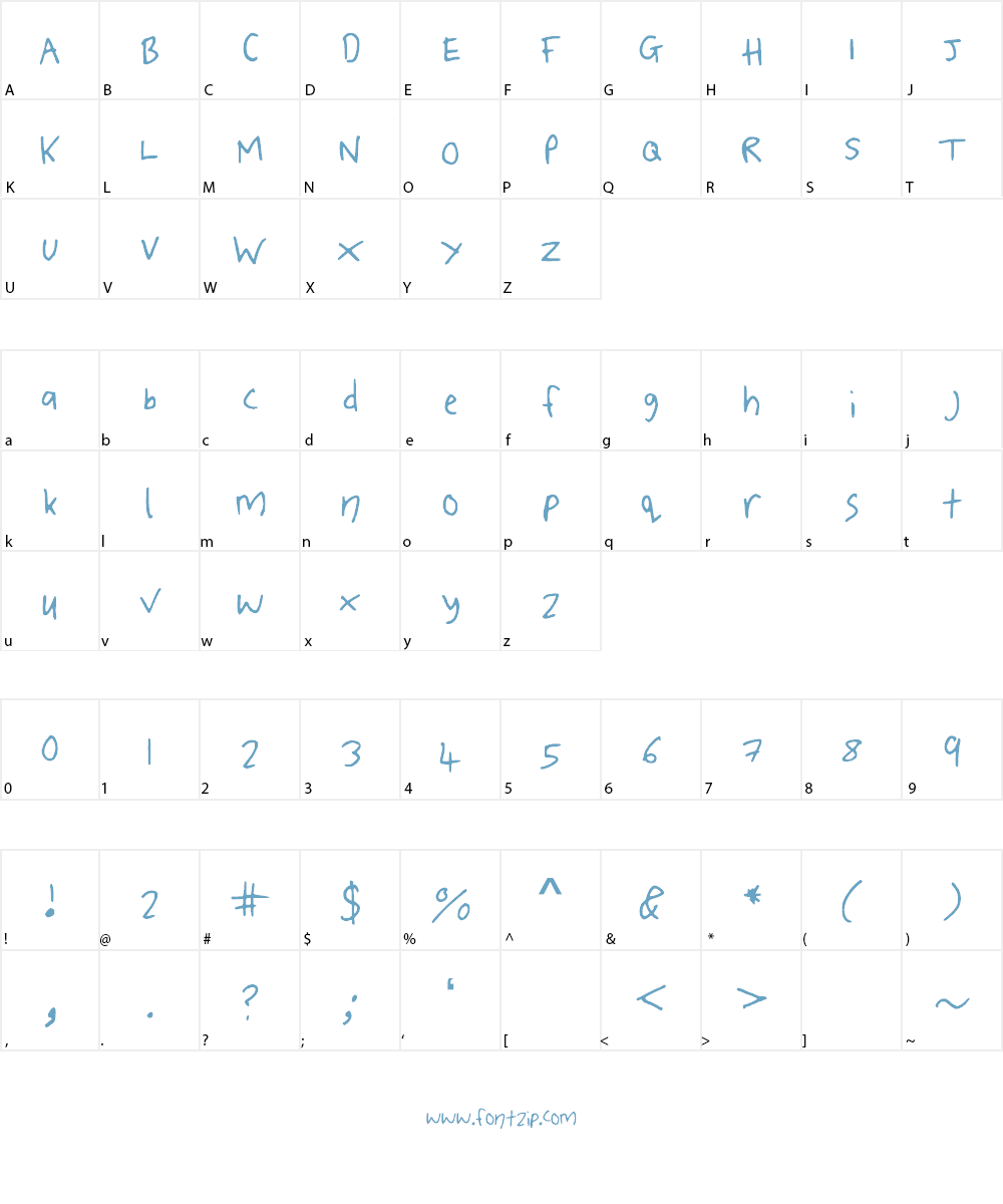 ToniSianWilliams Font Character