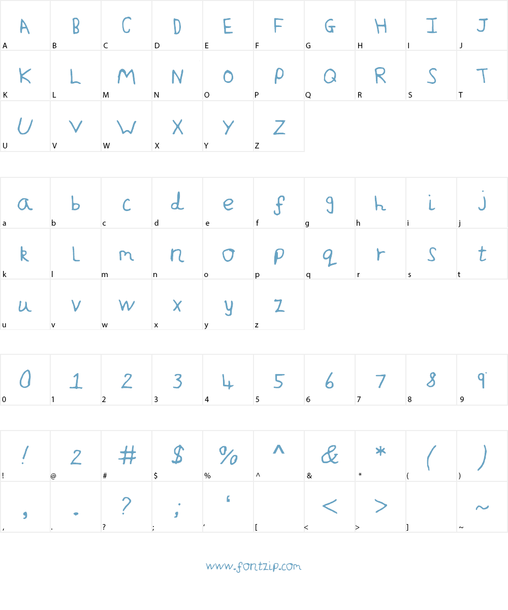 JakesWriting Font Character