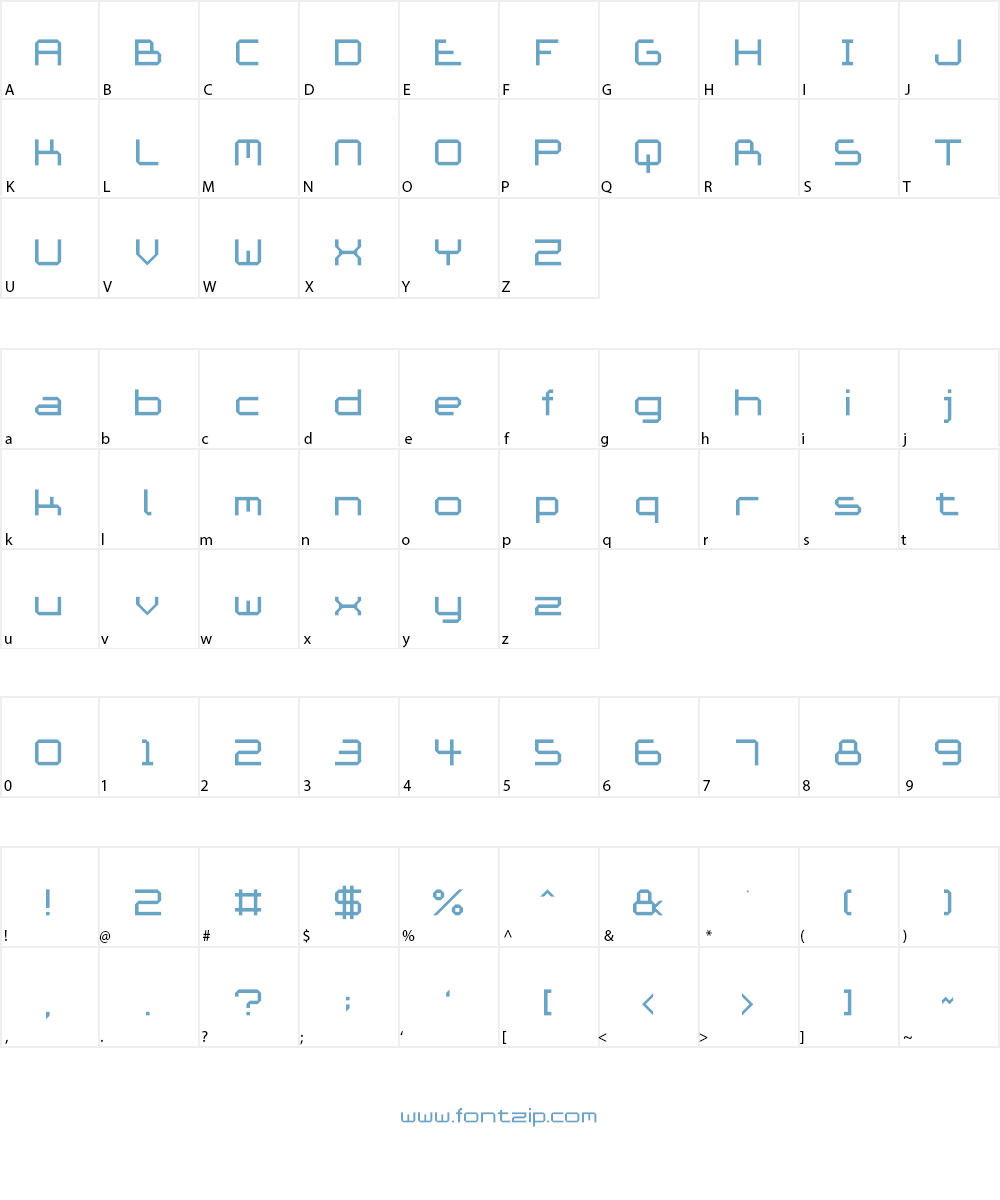 Ace Futurism Font Character